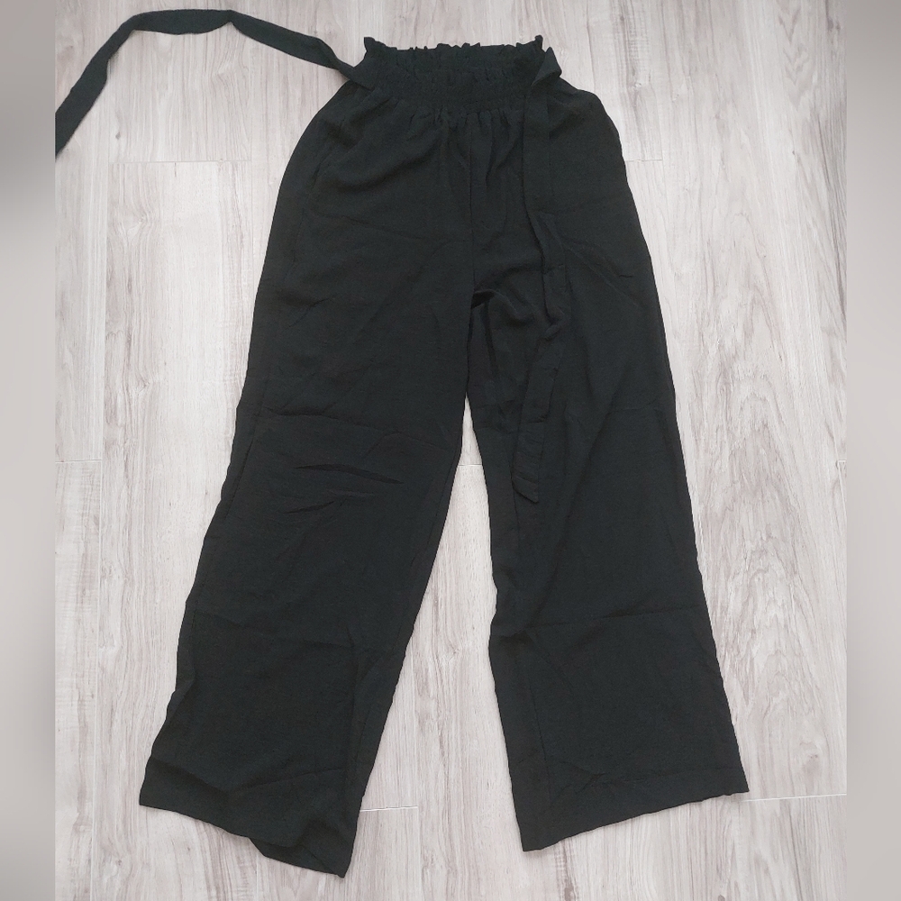 Women's Black Elastic Waist Pants